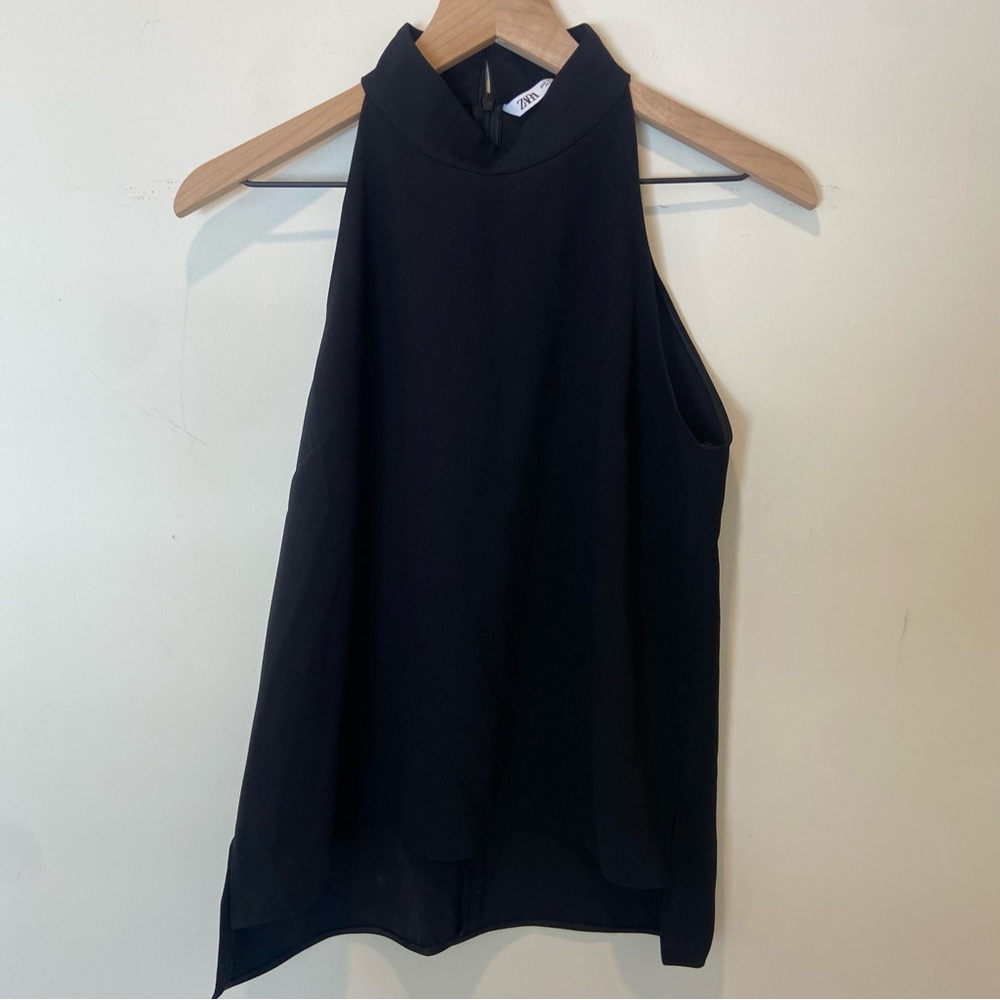 Zara Black Halter Neck Tank Top